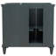 Meuble-lavabo simple 36 po au fini gris foncé - porte de gauche - armoire seulement - poignées noires