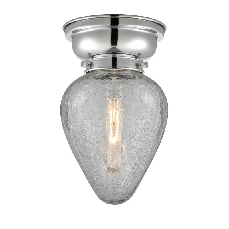 Shauna Glass Flush Mount, No Bulb Included, Polished Chrome