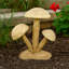 Sculpture décorative d'extérieur Sarah, 3 champignons, résine brun naturel