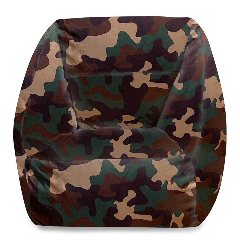 Bean Bag Chair Structured Seat for Kids, Teens and Adults, Comfy Chair for Gaming, Reading and Watching TV, Nylon Camo Bean Bags in Multiple Colors, Coronado Chair
