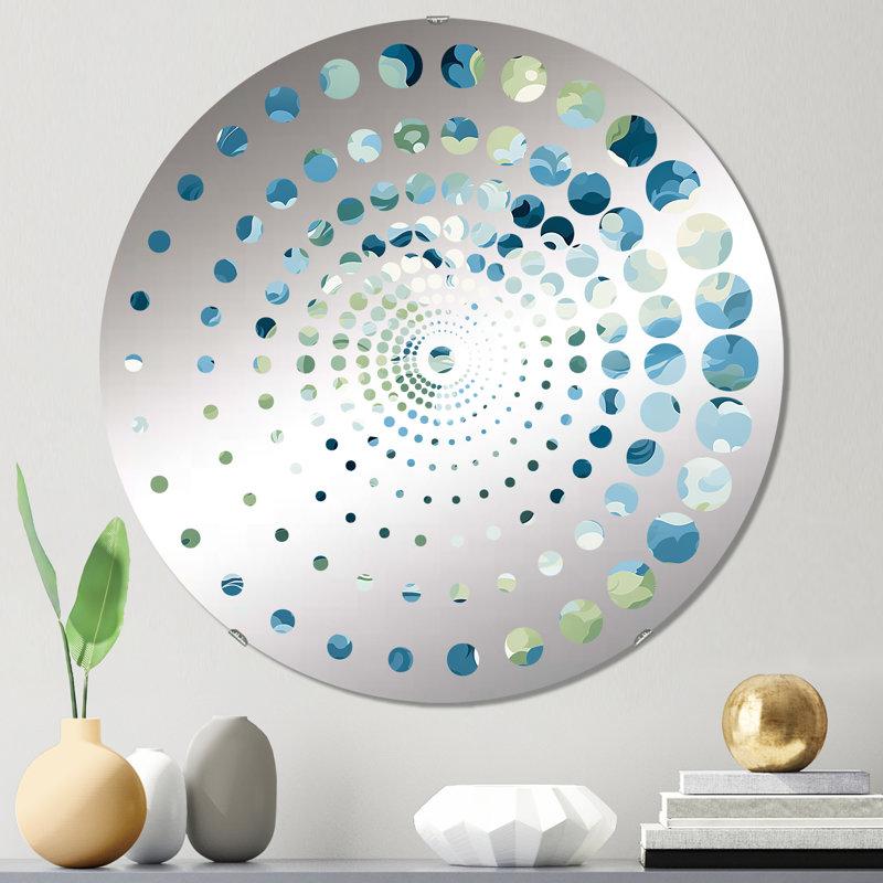 Miroir mural vert en forme de cercle céleste Aura, 23,6 po x 23,6 po
