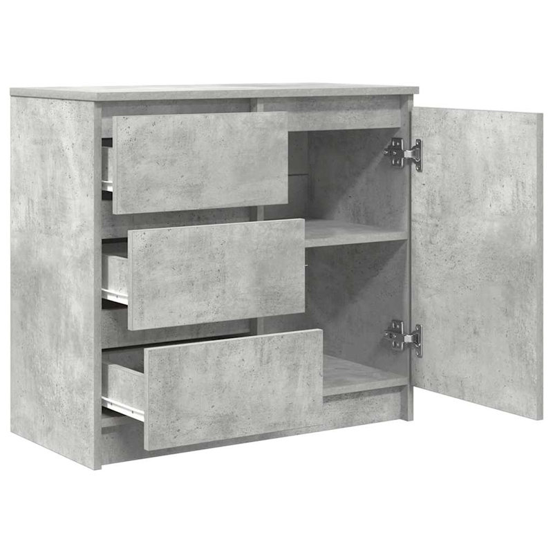 Sideboard With Drawer 71X35x65 Cm Engineered Wood, Concrete Grey