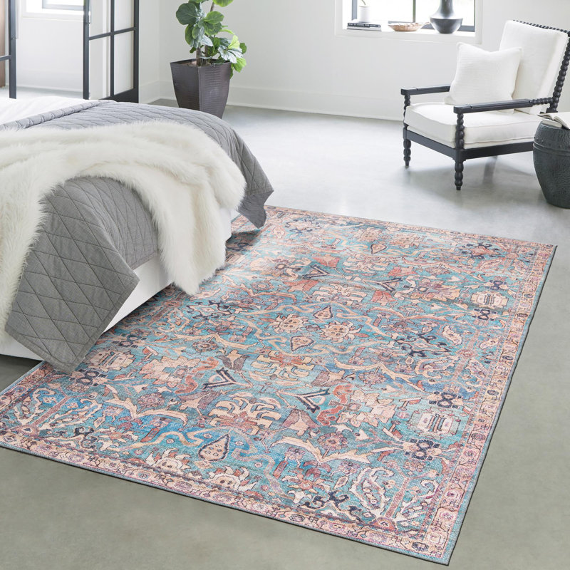 Tapis bleu Enger, Rectangle 3 pi 3 po x 5 pi 3 po