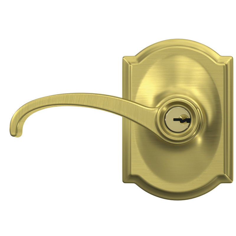 Whitney Keyed (Entry) Lever with Camelot Trim, Satin Brass, Keyed Alike, Yes
