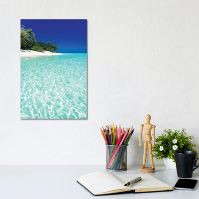 Tropical Island Blue Water Beach Landscape by James Vodicka - Wrapped Canvas Print
