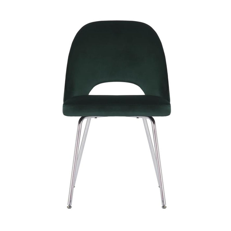 Burnley Stainless Steel Side Chair, Green, Chrome