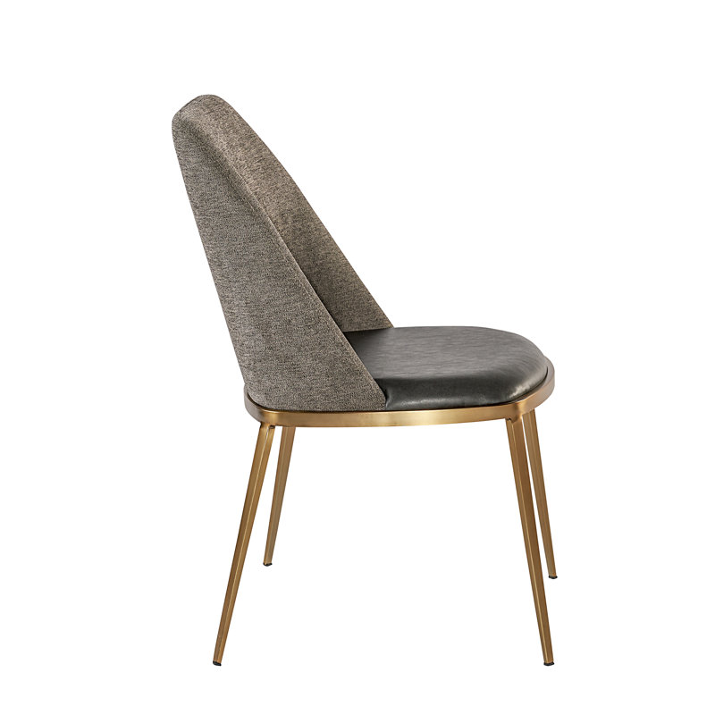 Dover Upholstered Dining Chair, Dark Gray Performance Basketweave