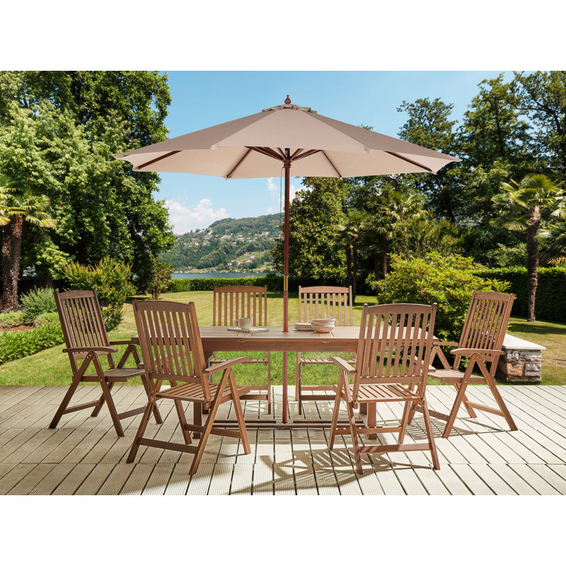 Dewaine 6 - Person Patio Dining Set with Rectangular Table, Sand Beige