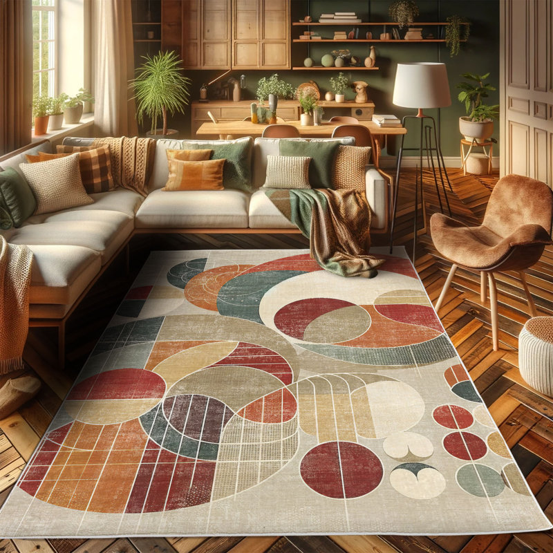 Ambesonne Modern Boho High Density Long Fiber Poly Threads Decorative Area Rug Carpet, Rectangle 2'3" x 3'9"