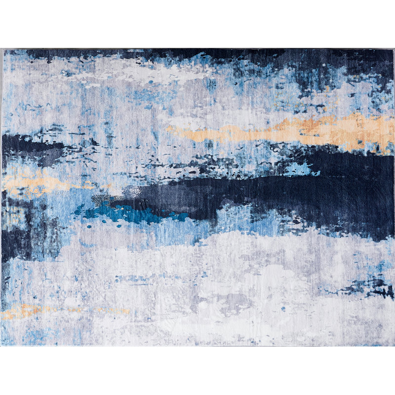 Medora "Zara Contemporary" Washable Super Soft Area Rug with Enheduanna Design, Rectangle 5' x 7'