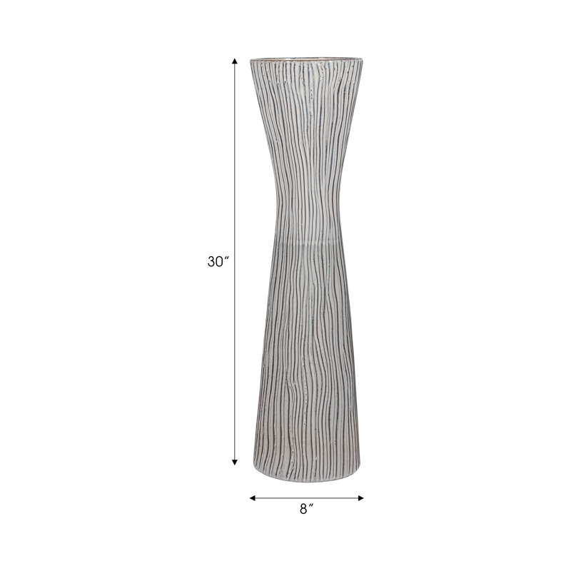 Richarson Contemporary Stoneware Vase - Elegant and Stylish Decorative Accent with Unique Textured Detailing