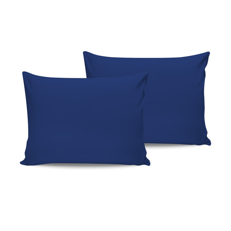 Luxurious Satin Pillowcase Set (2 Pieces), Dark Blue, 19.7 x 31.5 inches | 100% Cotton Satin, 210 Thread Count, Envelope Closure | Soft & Breathable, Machine Washable at 86°F | Perfect for a Restful Night's Sleep