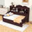 Twin Wooden Daybed with Integrated Storage Drawers and Shelving-1552993320