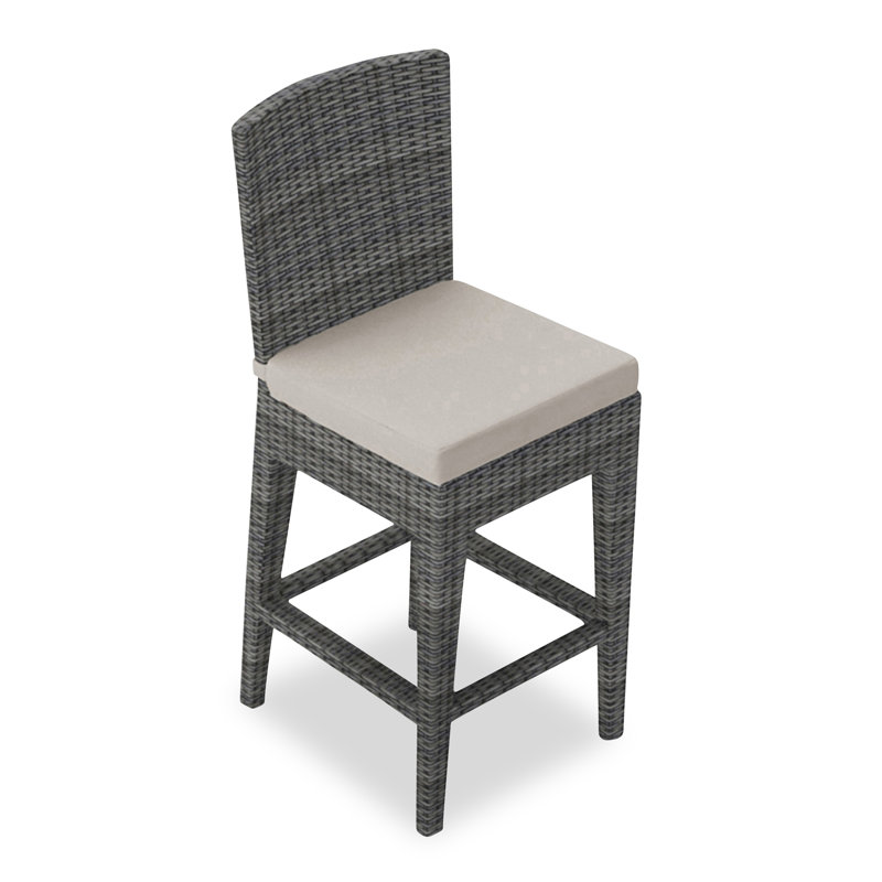 Tabouret de bar 25 po Azilyn, Argent coulé Sunbrella®, 25", Ardoise texturée