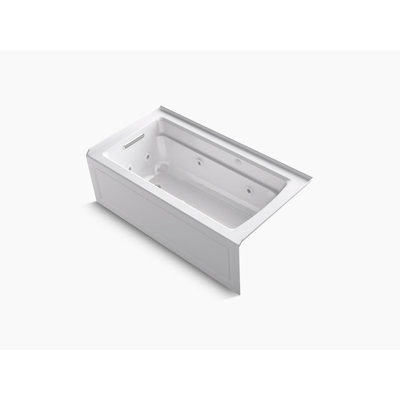 Archer® 60-in X 32-in Integral Apron Whirlpool Heated Bubblemassage Air Bath with Left-hand Drain