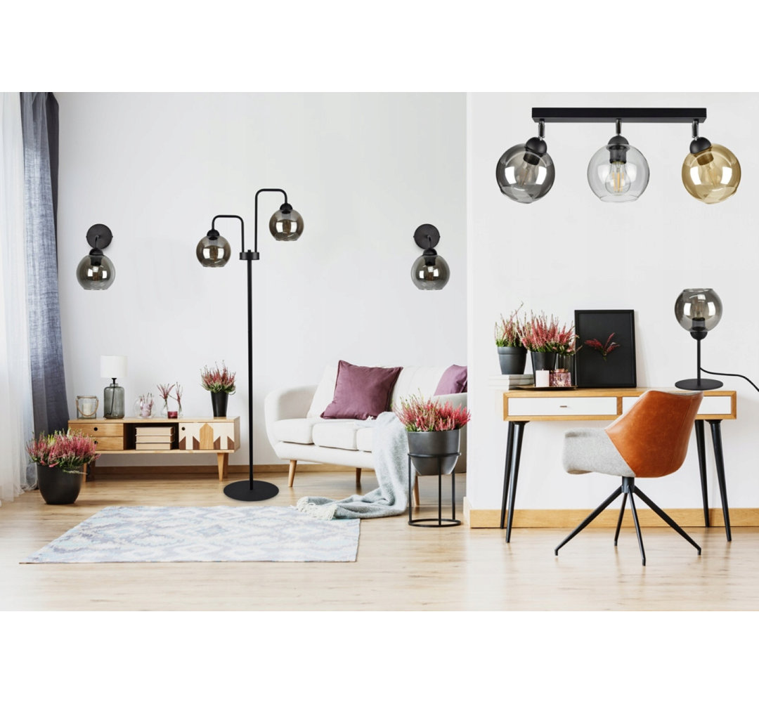 ScanMod Design Schienenbeleuchtungs-Set 3-flammig Vandiver Schirmfarbe: Aluminium/Honig/Transparent