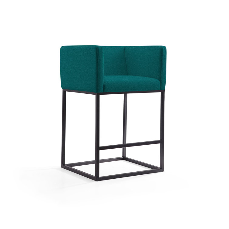Upholstered Counter Stool with Metal Frame