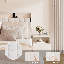 Base de lit plateforme flottante rembourrée avec éclairage à DEL, station de charge et tête de lit cachée, aucun sommier nécessaire, beige-153992948