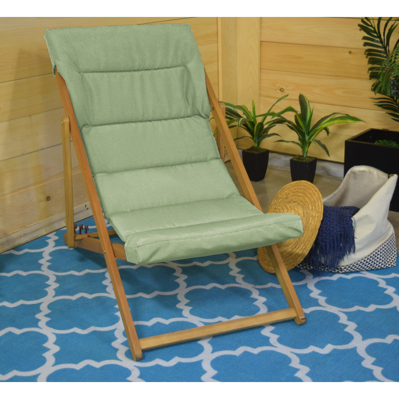 Chaise longue inclinable avec coussin Lavdmir, Écru