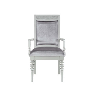 Fauteuil en tissu et finition platine, ensemble de 2