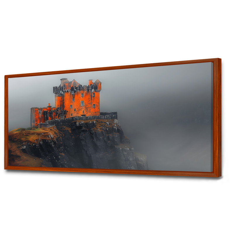Clearwater - châteaux, impression d'art mural, Toile avec cadre flottant brun, H 28 po x l 60 po x P 1,5 po