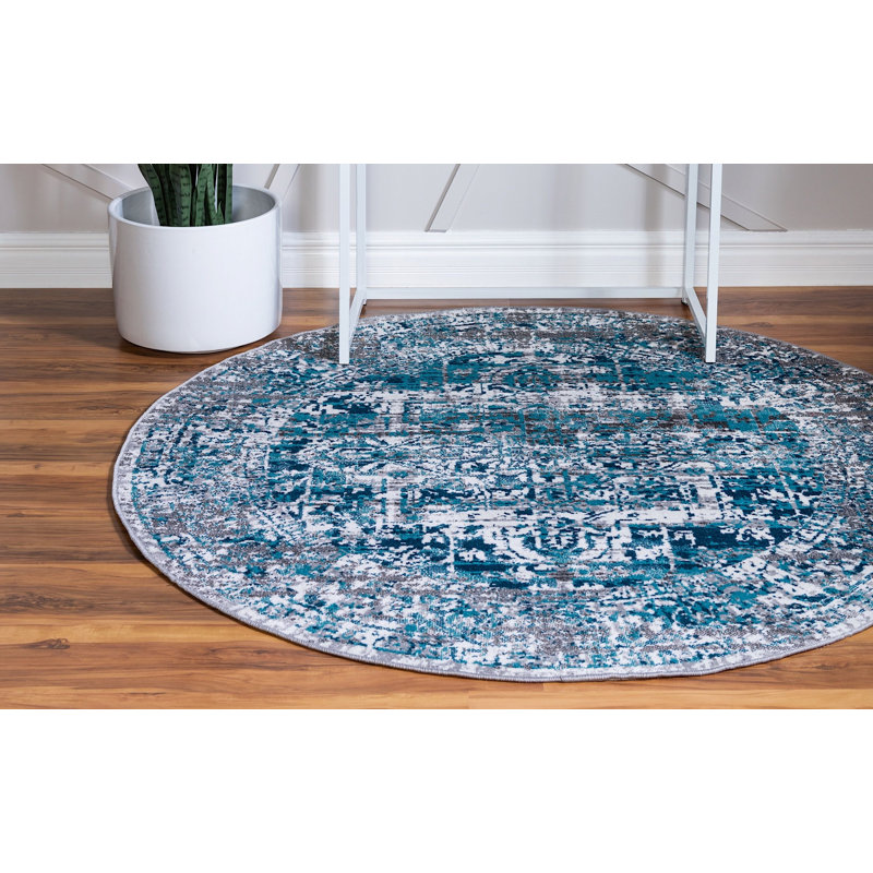 Brueck Ikat Indoor Rug, Round 5'