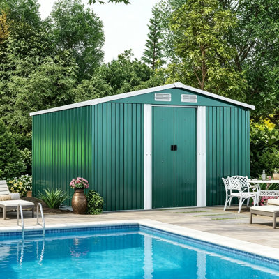Dark Green  Garden Tool Storage Shed