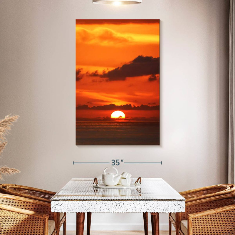 Coucher de soleil bleu océan Gillard, H 51 po x l 34 po