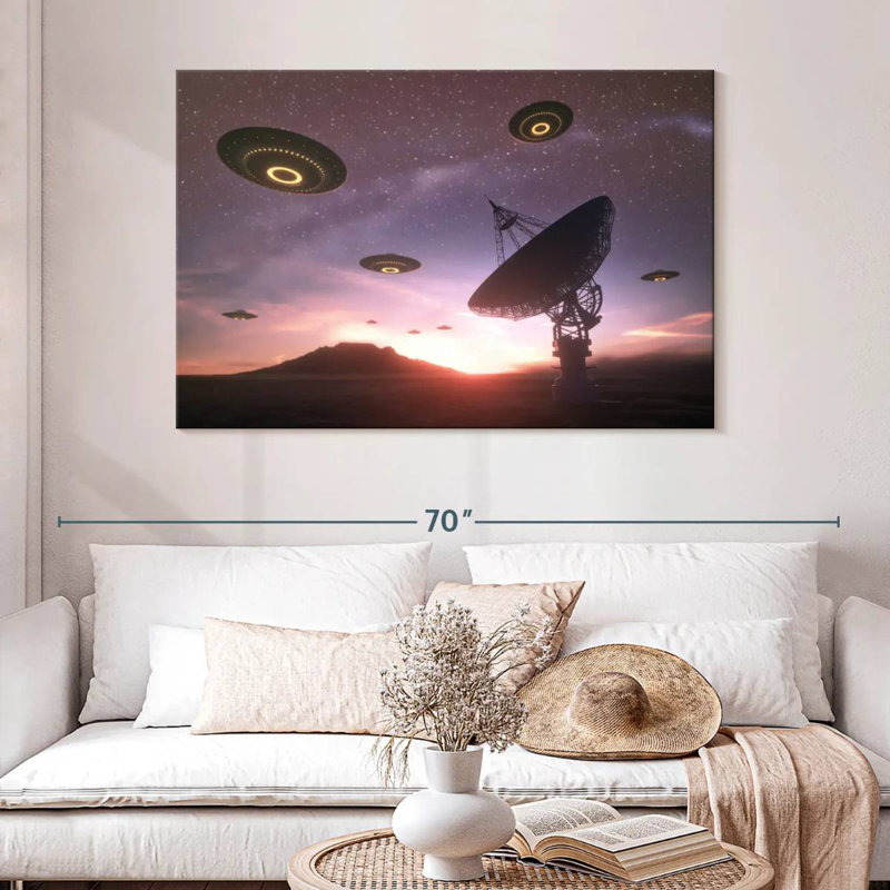 Kelan Alien Spaceships, 32" H x 48" W