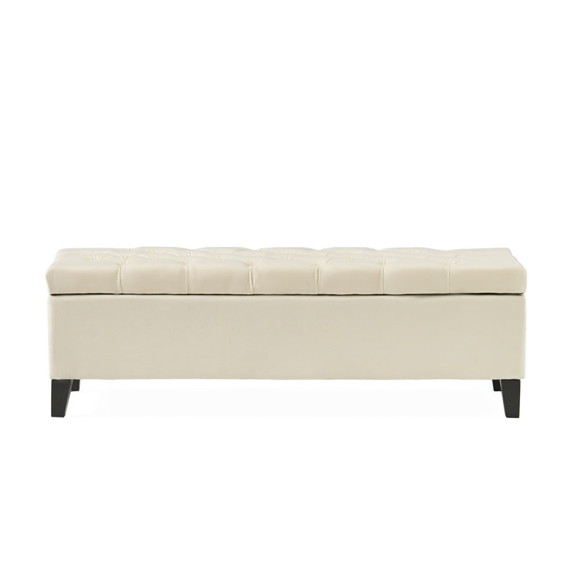Repose-pieds beige capitonné et à piqûres losangées - Élégant et polyvalent, Beige