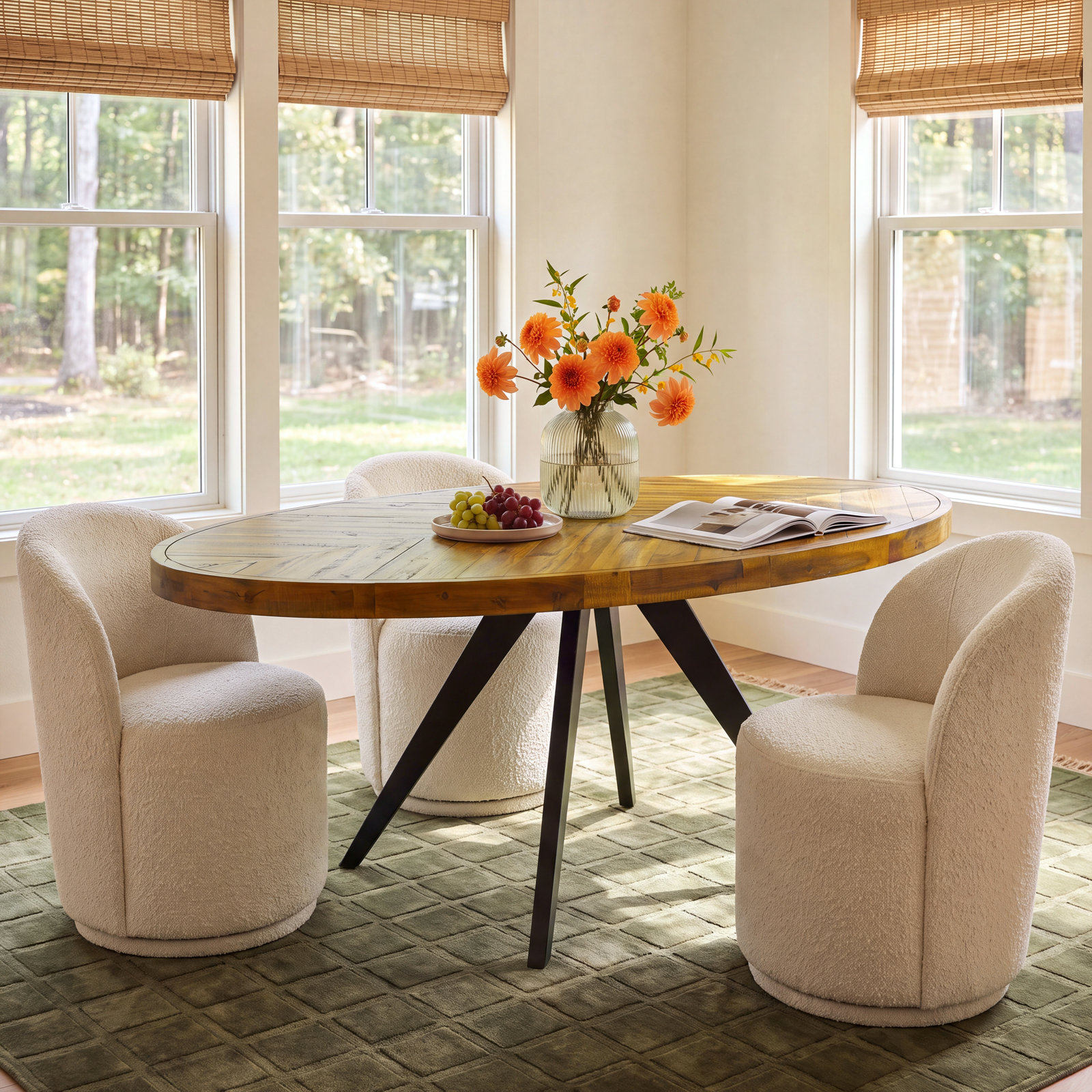 Carlo 72" Acacia Dining Table, Brown