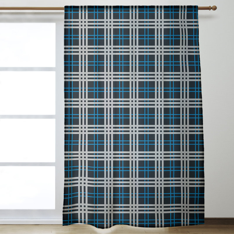 Room Darkening Curtain Single Panel, Gray/Blue/Black