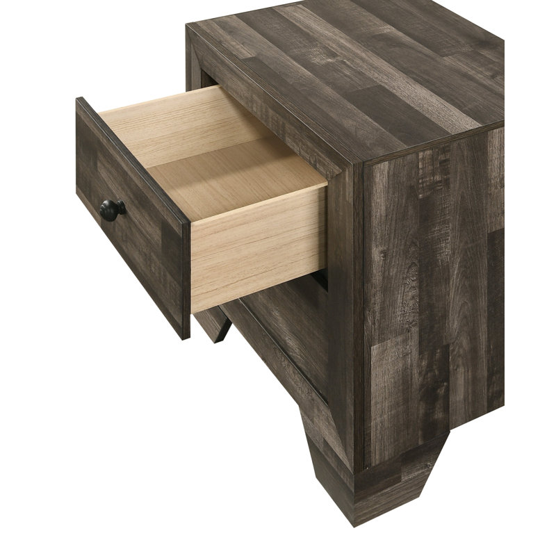 Ensemble de chambre avec lit plateforme 6 pièces Faun Brown: lit, commode, miroir, 2 tables de chevet, commode