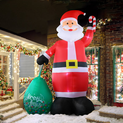 Décoration de Noël gonflable 14 pi avec Père Noël illuminé