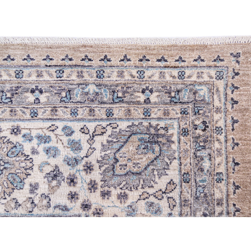 One-of-a-Kind 9'6" x 13'7" Area Rug in Light Brown/Navy/Beige/Light Blue