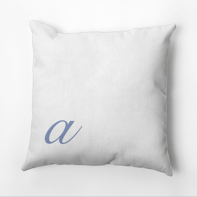 Monogram Design Collection Reversible Throw Pillow, 20"x20", Blue, A