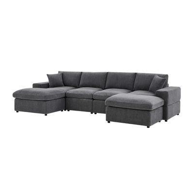 Corduroy Symmetrical Modular Sectional Sofa by Latitude Run