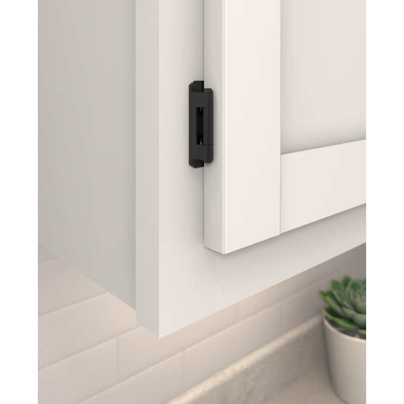 Charnière d'armoire noire à fermeture automatique 1/2 po (13 mm) 1/2 po (1 paire) - 1 paire, Noir mat