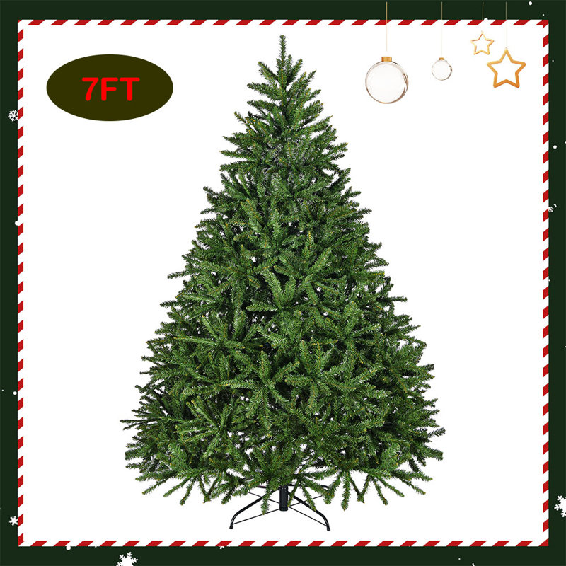 Arbre de Noël artificiel à charnière non éclairé, arbre de Noël Remium pour la décoration des Fêtes, 7'