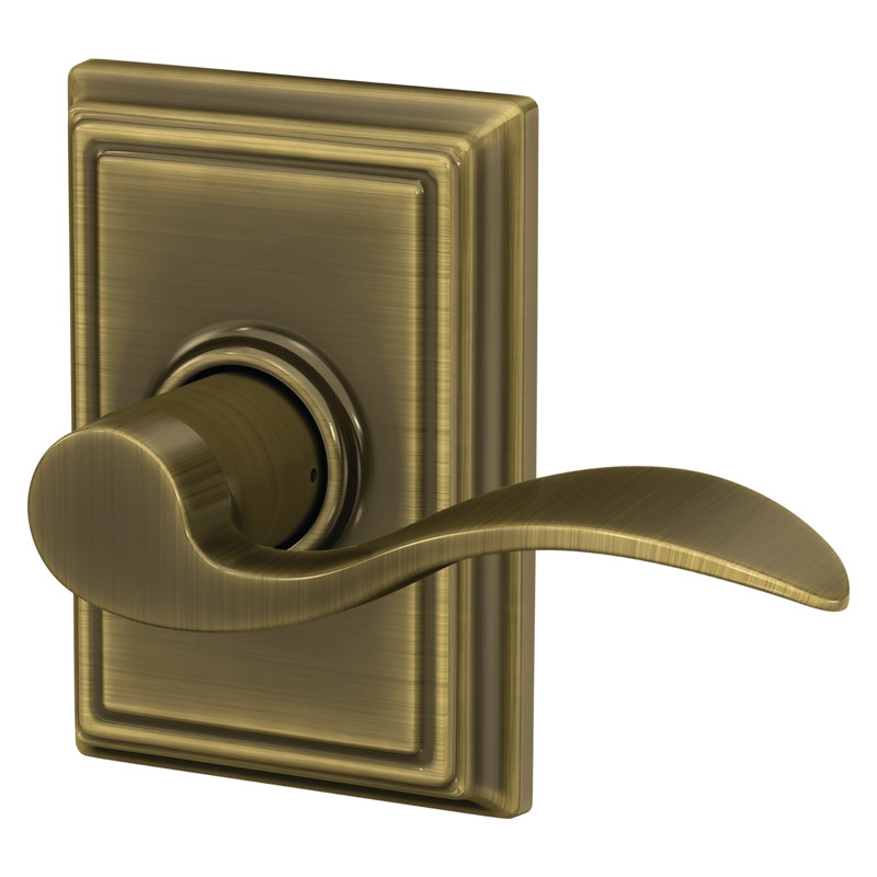 Poignée de porte décorative avec rosette Addison, Laiton antique