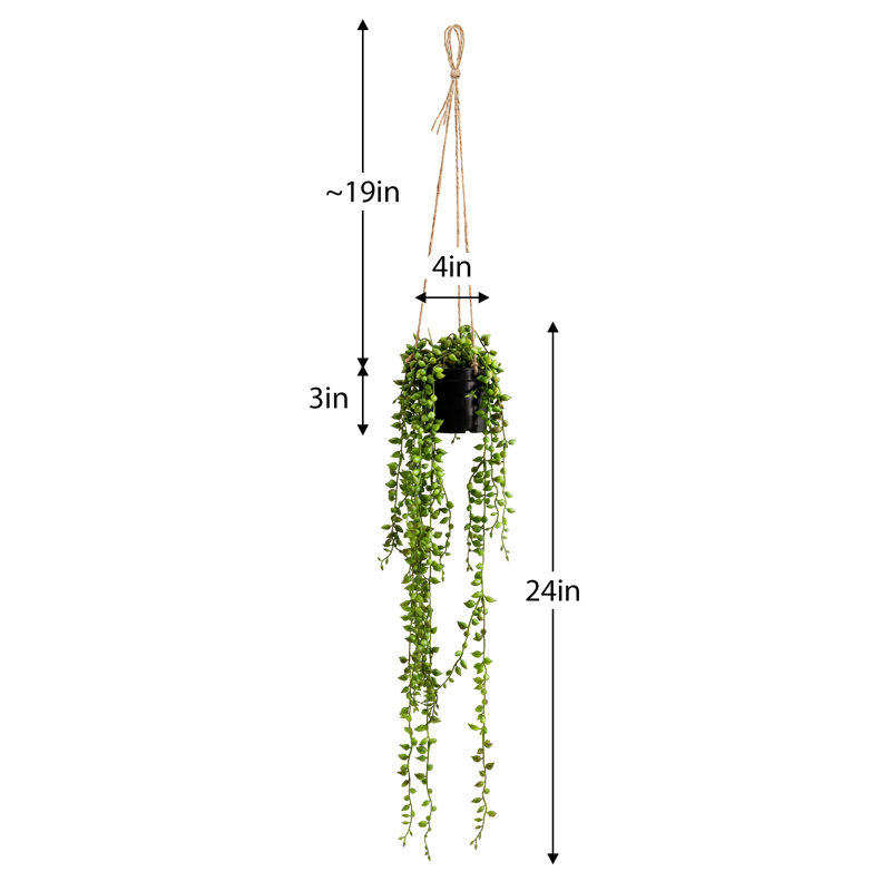 String Of Pearls Hanging Faux Succulent With Pot