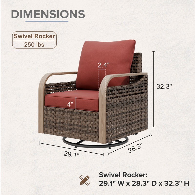 Ensemble de 4 chaises de patio Timicka, Rouge