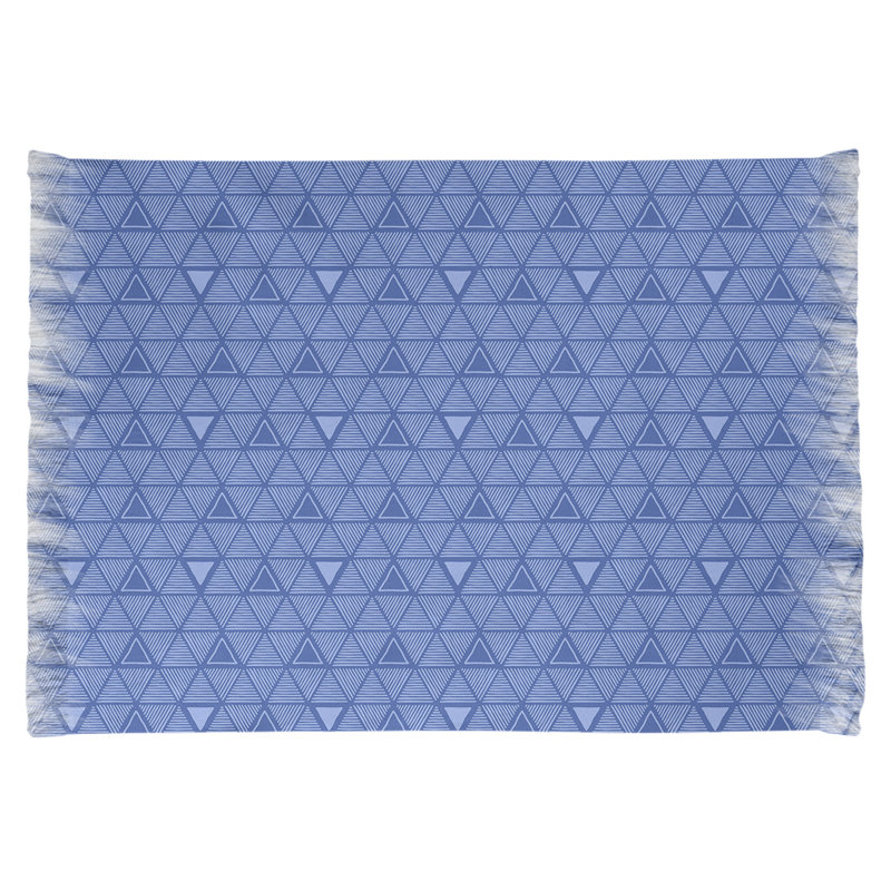 Tapis de zone bleu triangle à la main, Non