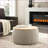 Ottoman 2-in-1 Round Storage End Table/Footstool, 25.5"x25.5"x14.5", Light Grey | MDF-2008140040