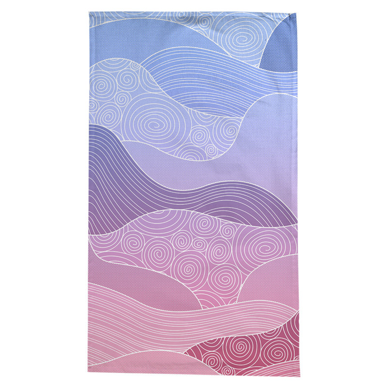 Leffel Hand Drawn Waves Tablecloth, Blue/Pink