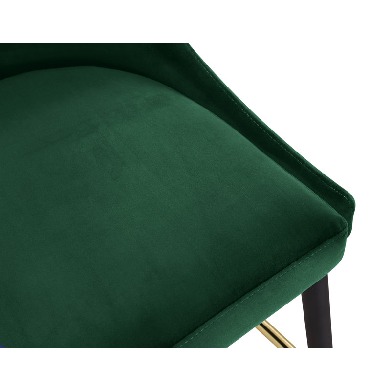 Cowans Upholstered Counter Stool with Metal Frame, Green Velvet