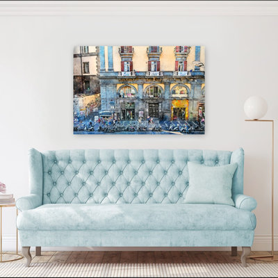«Vibrant Italian Street Scene», art urbain abstrait