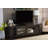 Baxton Studio Viveka Grey Brown TV Stand with Glass Doors for TVs up to 75 Inches 20.48"H