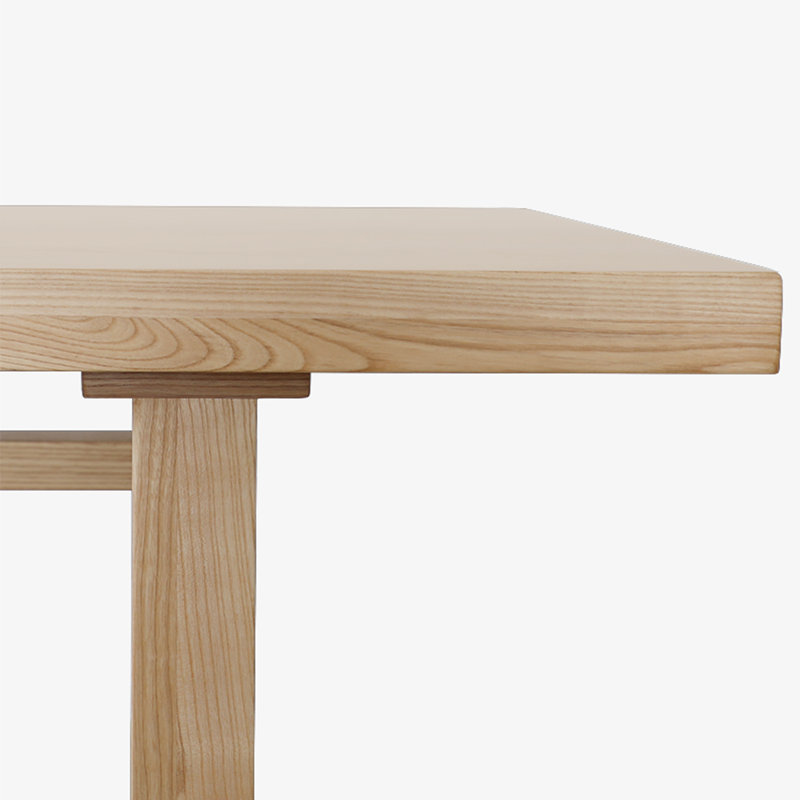 Table de salle à manger rectangulaire moderne en bois massif, H 29,5 po x L 94,4 po x l 35,4 po