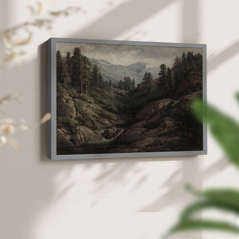 Paysages rétro-CDXLVI - impression encadrée - réaménageable, H 16 po x l 20 po, Grey